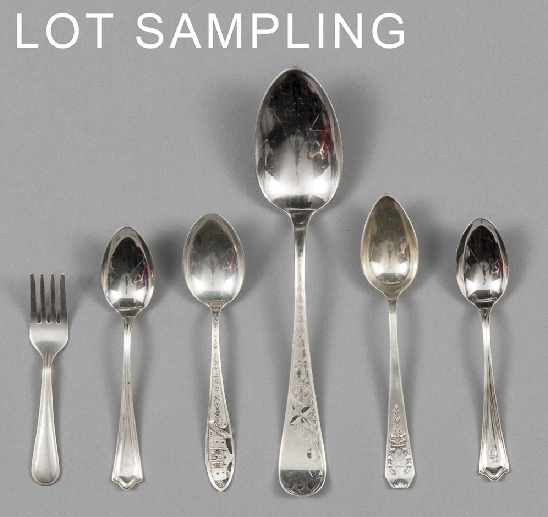 Group of coin and sterling silver flatware, 20.3 (1 of 1)