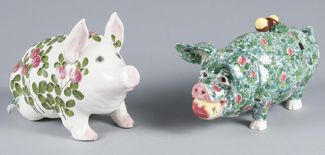 Wemyss ware pottery seated pig, together with a s (1 of 1)