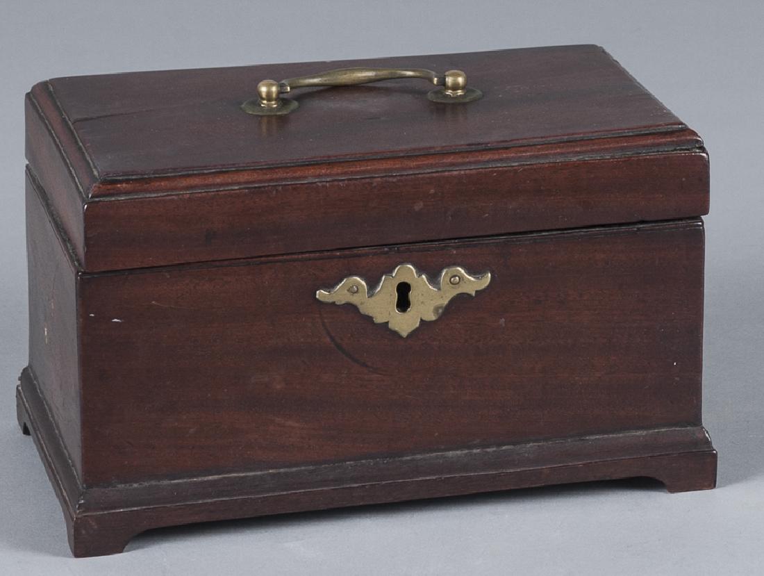 George III mahogany tea caddy, 18th c., 5 1/4'' h. (1 of 1)