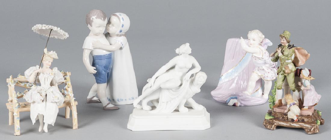 Five porcelain figurines, tallest - 6 1/2'' h. (1 of 1)