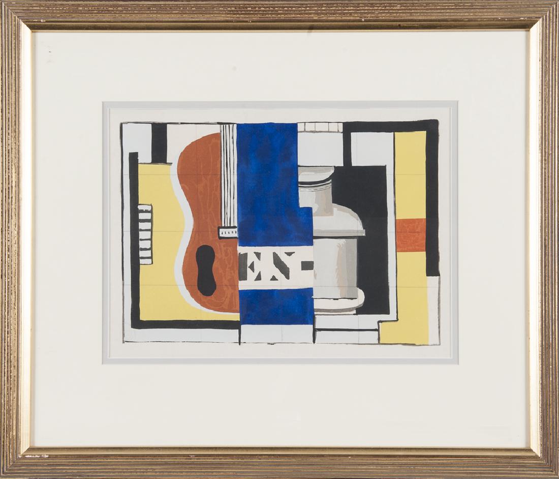 Pair of mixed media abstract musical subject work (1 of 2)