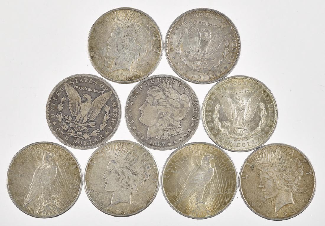 Nine silver dollars, to include four Morgan dolla (1 of 1)