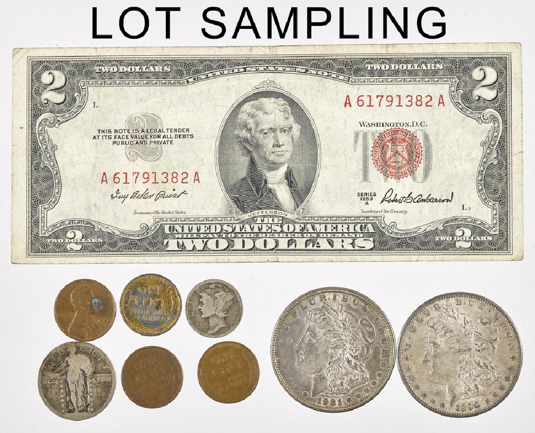 Two Morgan silver dollars, 1890 and 1921, togethe (1 of 1)