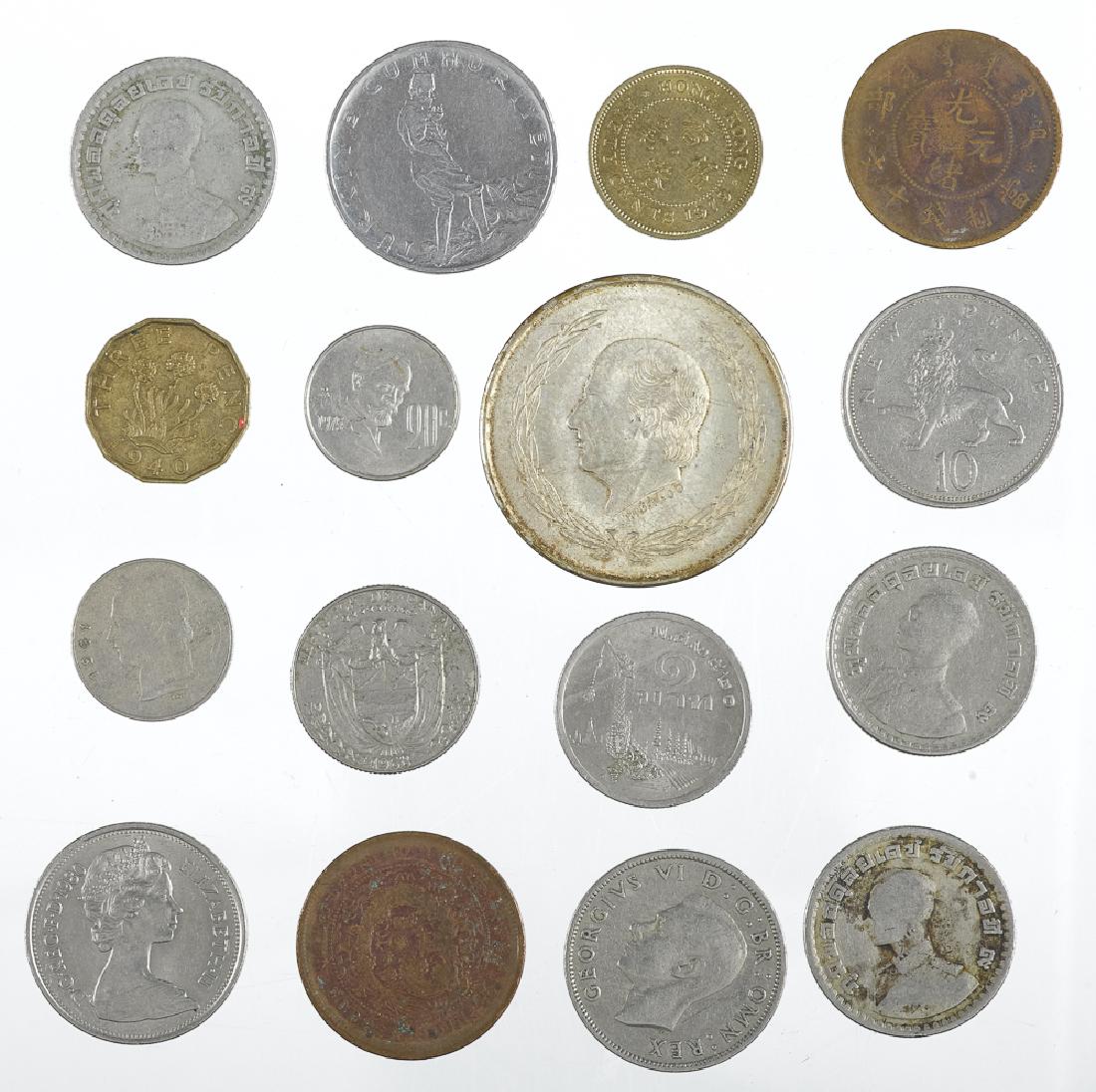 Large group of foreign coins, some silver, approx (1 of 2)