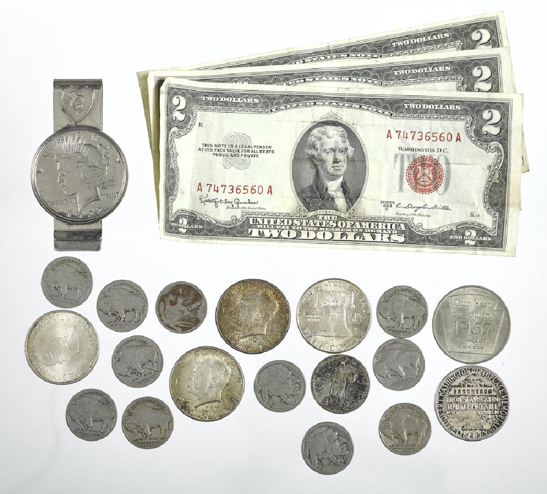 Silver 1922 Peace dollar money clip, together wit (1 of 1)