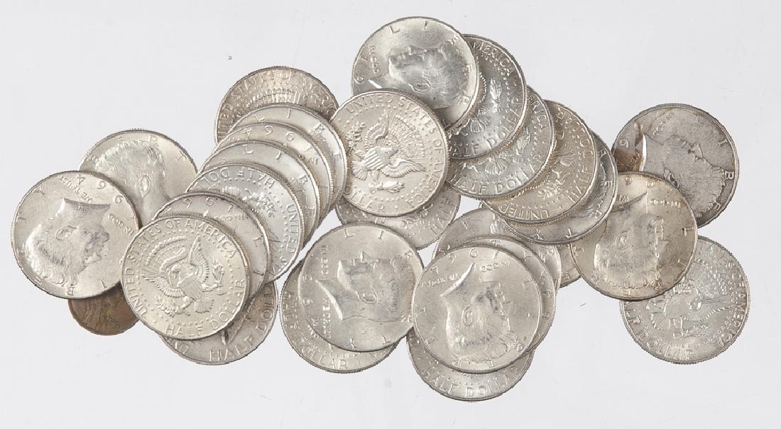 Twenty seven 90% silver half dollars. (1 of 1)
