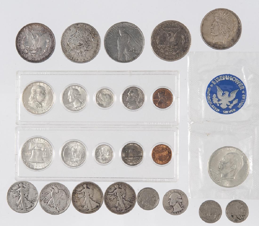 Four Morgan silver dollars, together with one Pea (1 of 1)