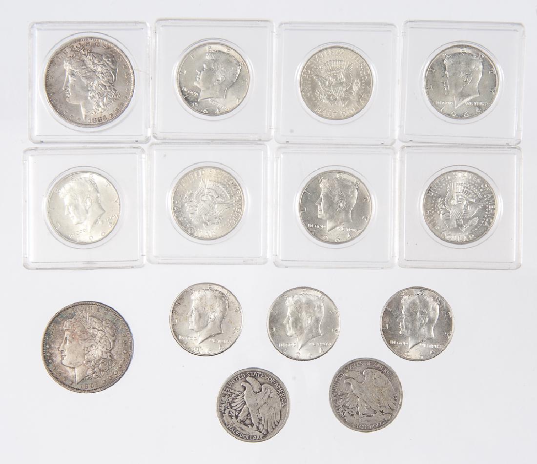 Two Morgan silver dollars, 1897 and 1883 O, toget (1 of 1)