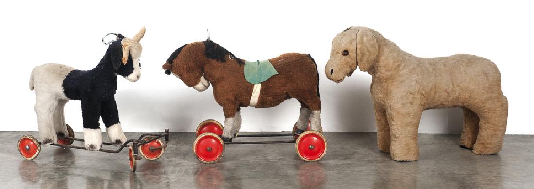 Two Steiff plush ride-on toys, to include a goat (1 of 1)