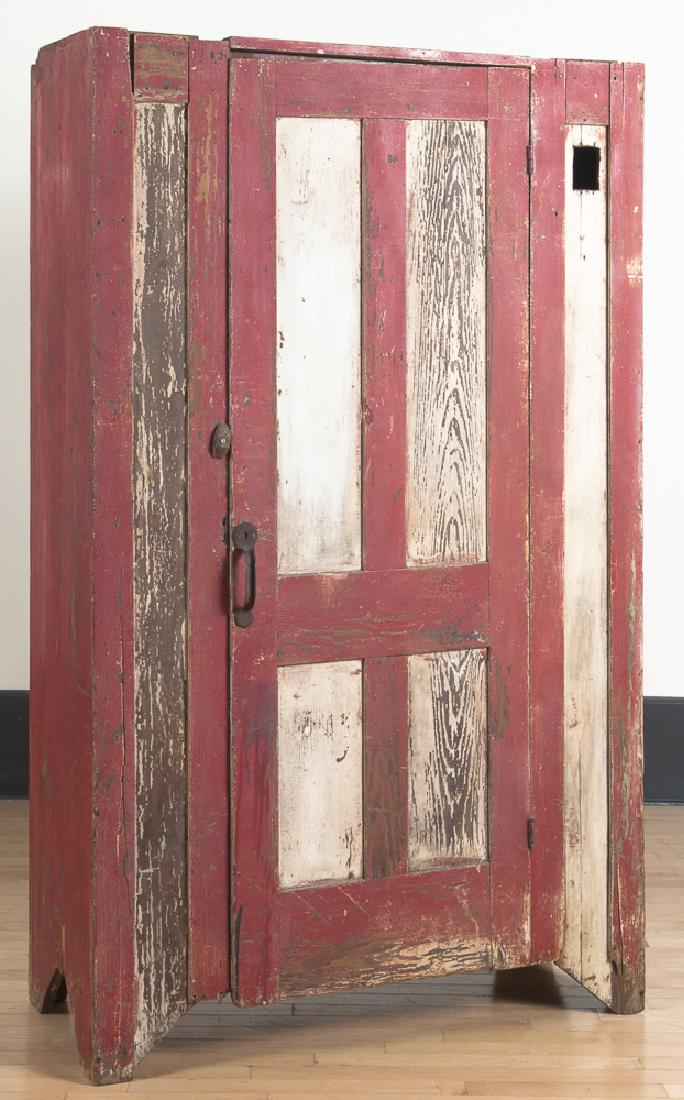 Painted country cupboard, 19th c., retaining an o (1 of 1)