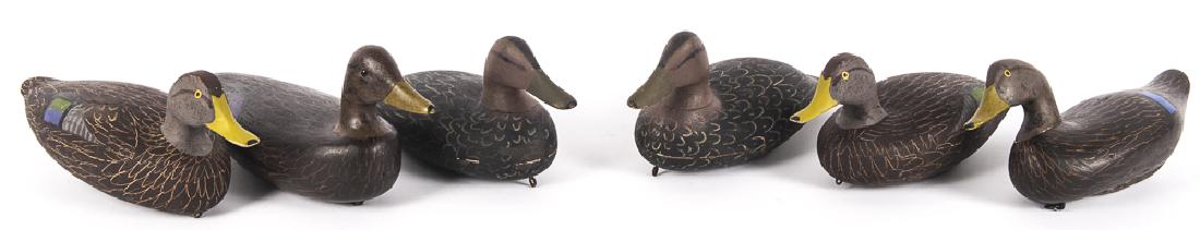 Six carved and painted duck decoys. (1 of 1)