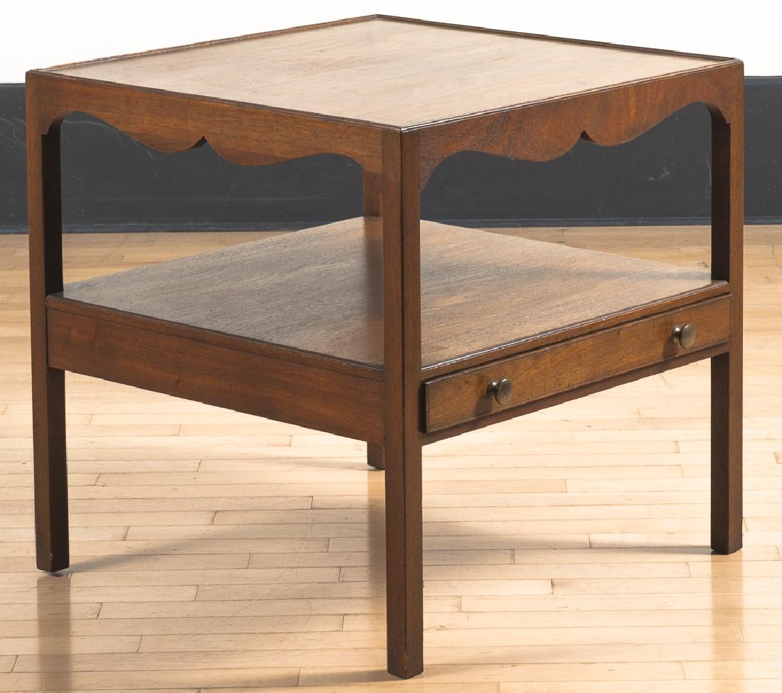 Kittinger mahogany end table, 26'' h., 26'' w., 26'': Kittinger mahogany end table, 26'' h., 26'' w., 26'' d.