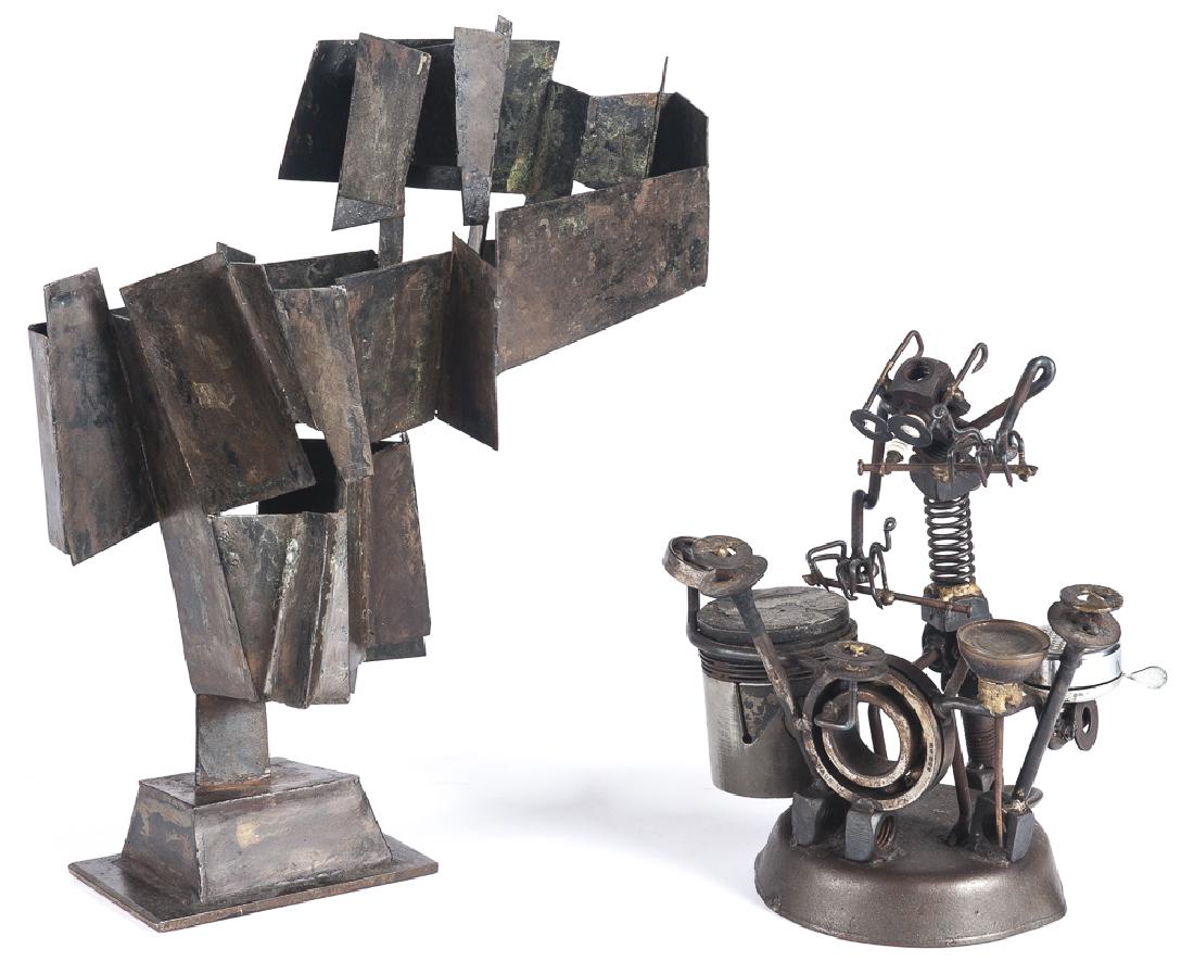 Two welded metal sculptures, 11 1/2'' h. and 18'' h (1 of 1)
