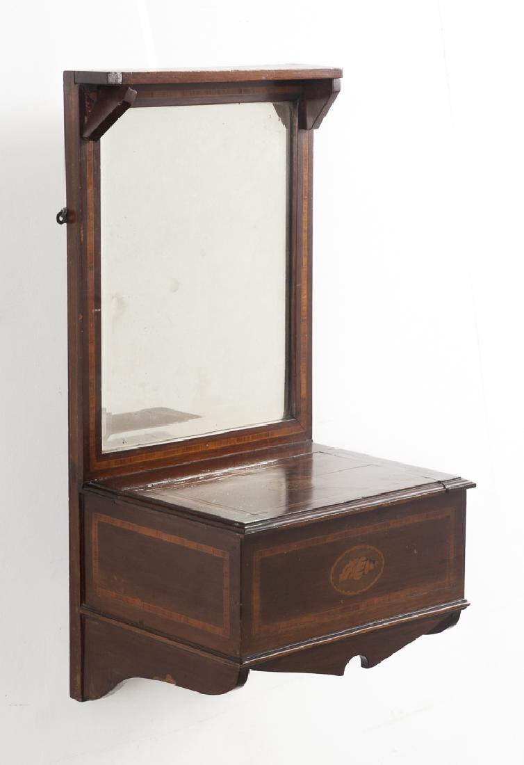 English mahogany hanging wall box, 19th c., with (1 of 1)