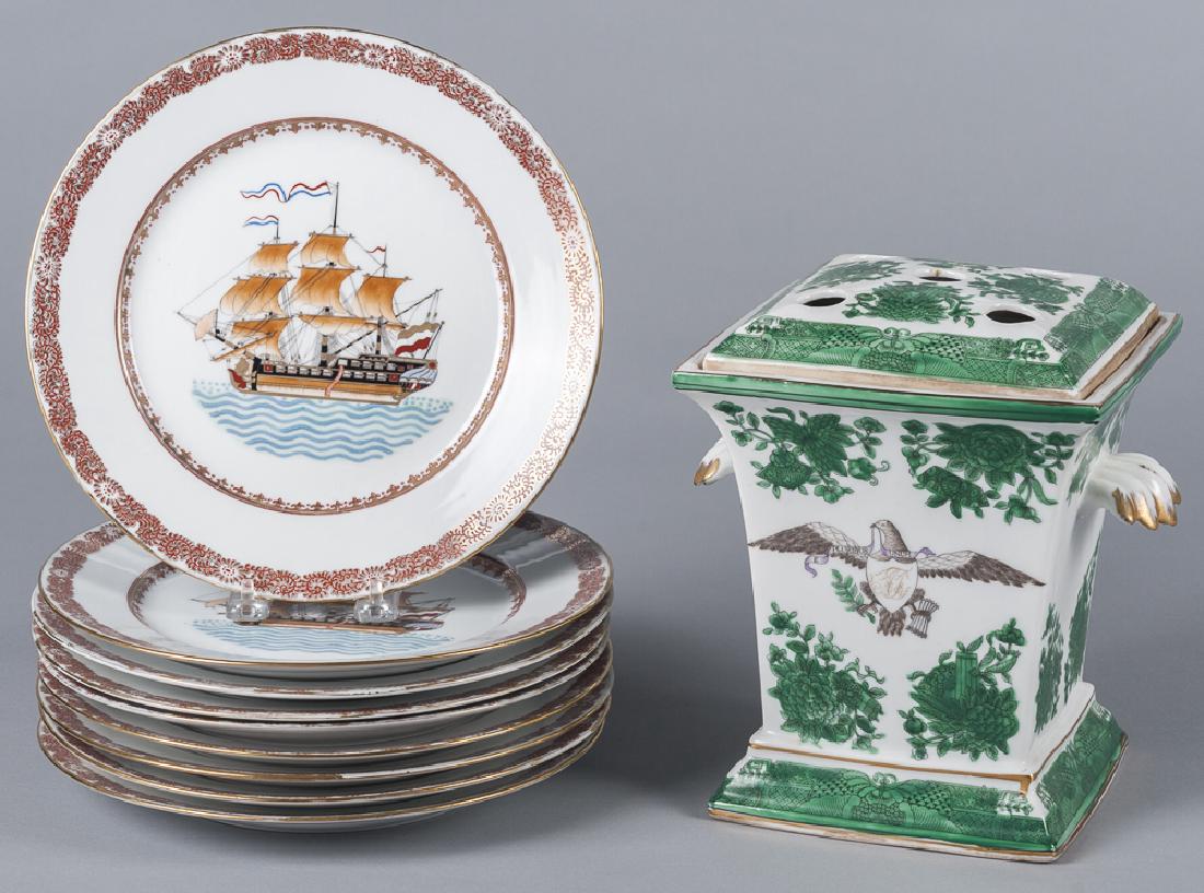 Set of nine Chinese export style porcelain plates (1 of 1)