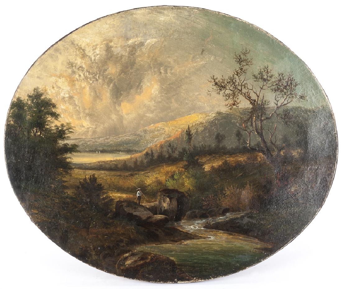 Hudson River oil on canvas landscape, ca. 1860, w (1 of 1)