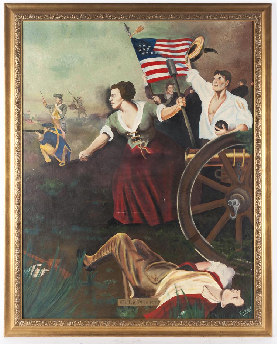 Oil on canvas illustration of Molly Pitcher, 20th (1 of 1)