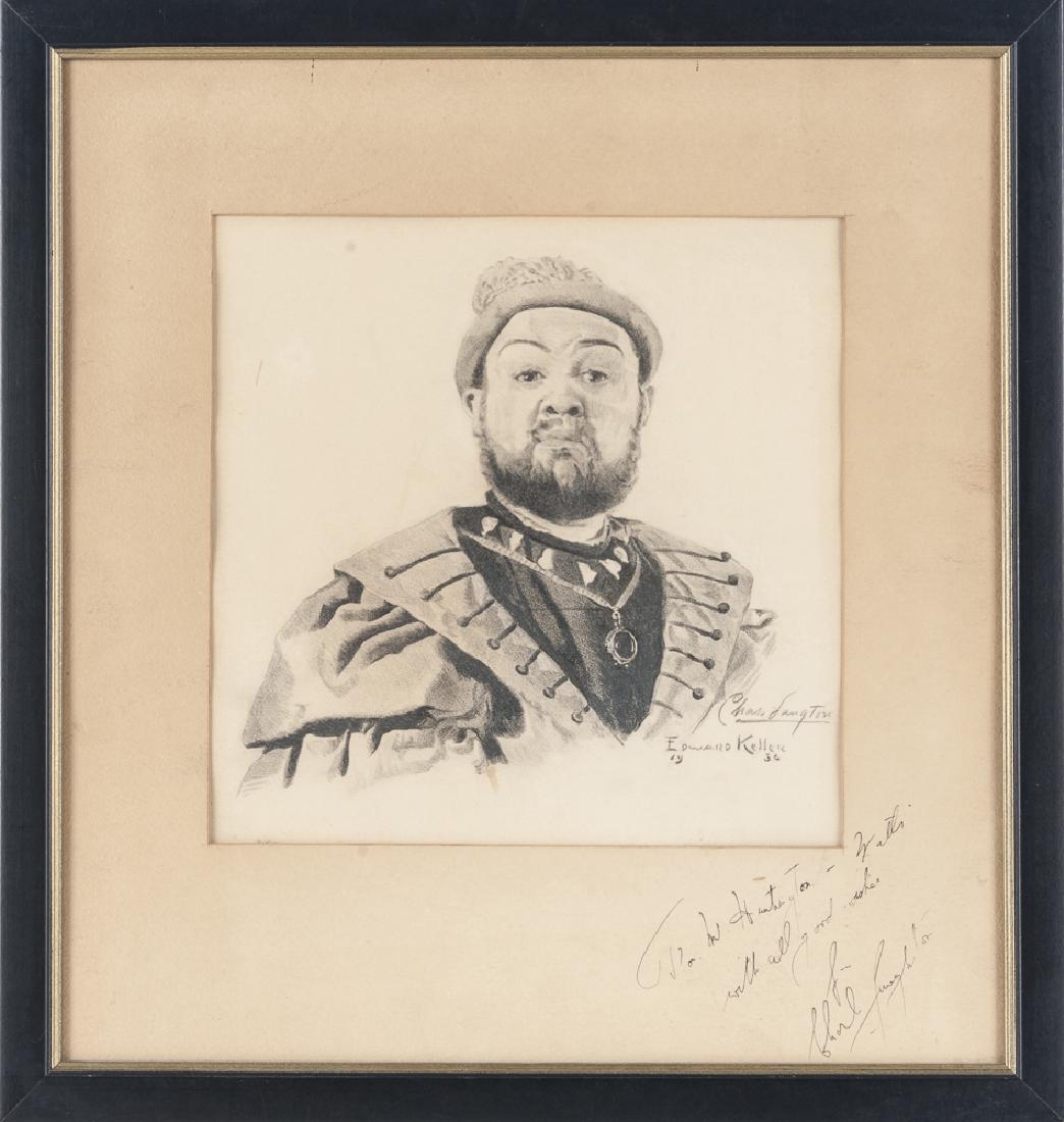 Edward Keller (American 20th c.), two charcoal po (1 of 2)