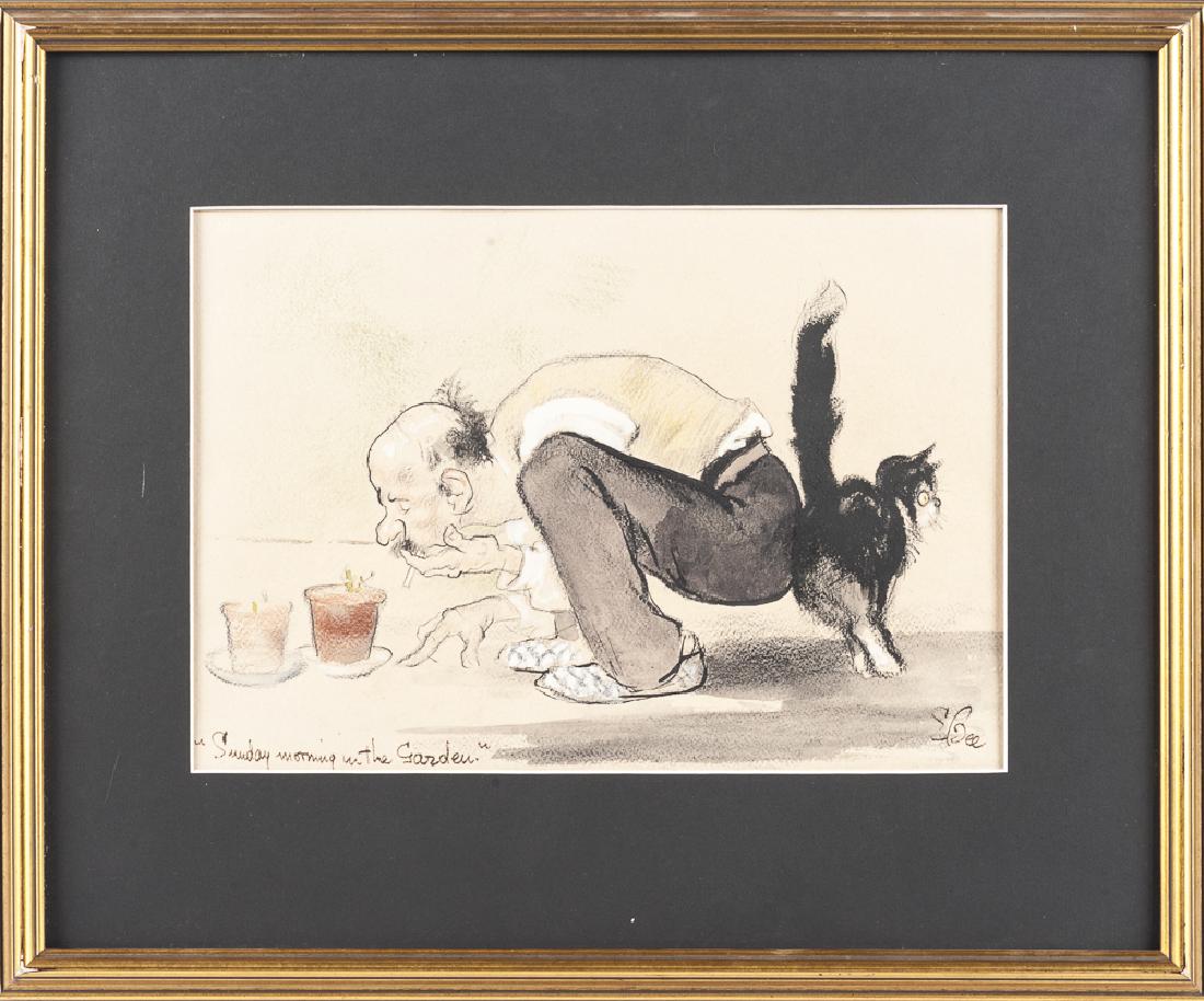 Mixed media cartoon, titled Sunday Morning in th (1 of 1)