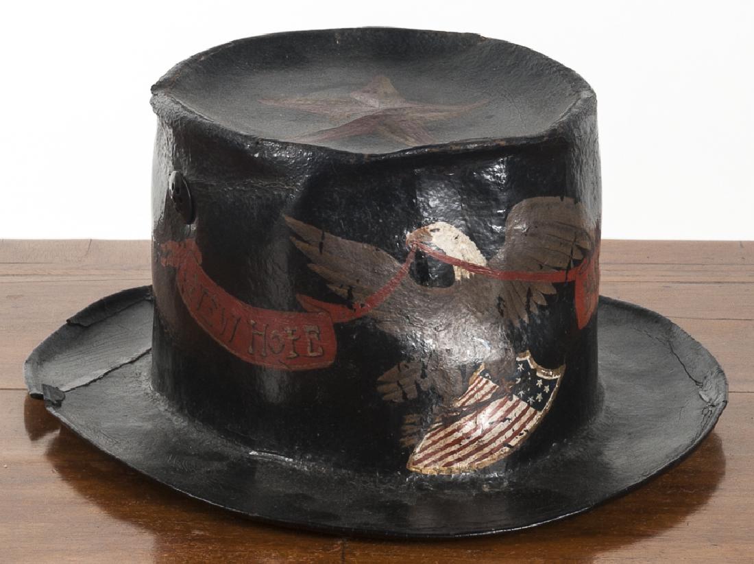 Painted fire parade hat with later decoration, 5'' (1 of 1)