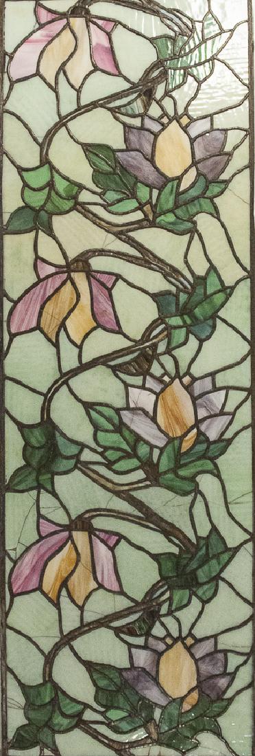 Pair of leaded stained glass windows, early 20th (1 of 2)