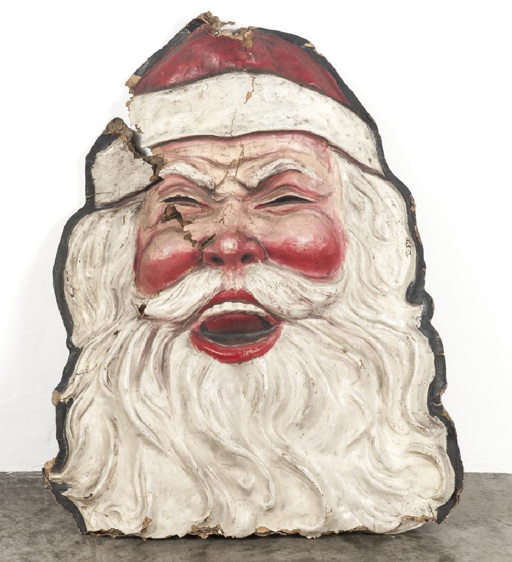 Painted papier-mâché Santa Claus, 46'' h.: Painted papier-mâché Santa Claus, 46'' h.