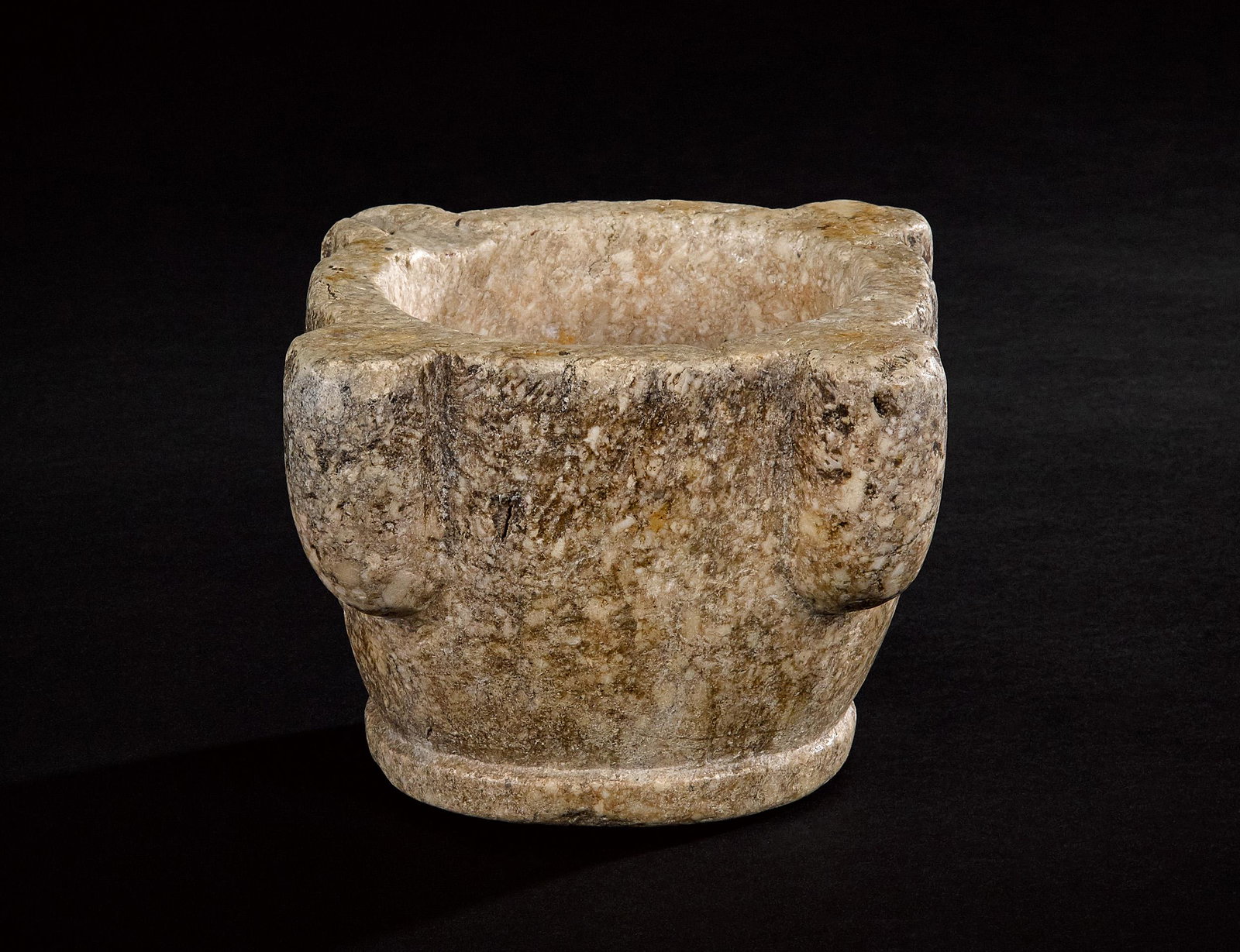 Medieval marble mortar: Medieval marble mortar, 1200-1500 A.D., 5 3/8'' h., 8 3/4'' w.