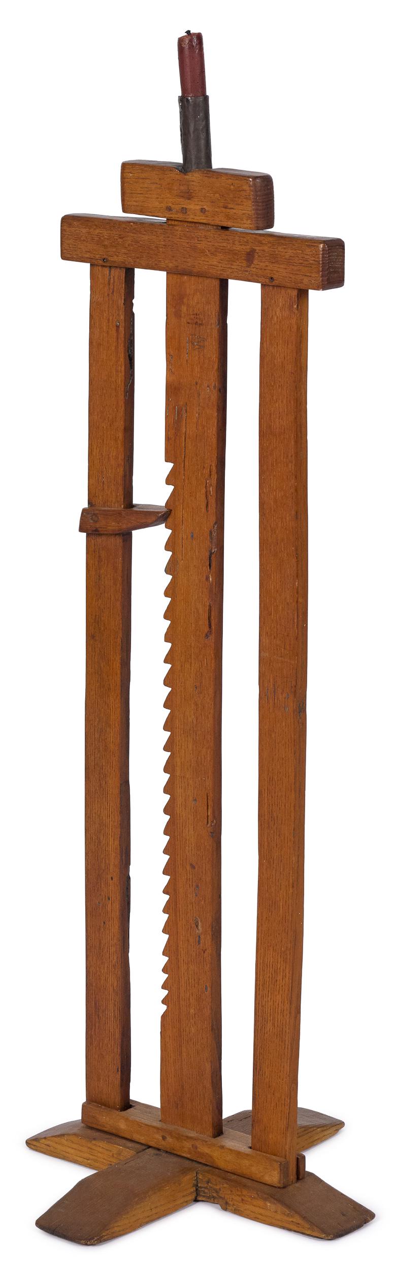 New England chestnut and birch ratchet candlestan: New England chestnut and birch ratchet candlestand, early 19th c., 33 1/2'' h.