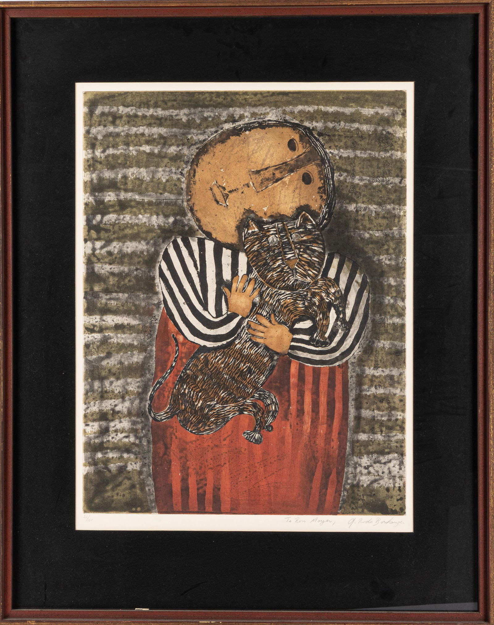 G. Rodo Boulanger signed lithograph: G. Rodo Boulanger signed lithograph, 25'' x 19''.