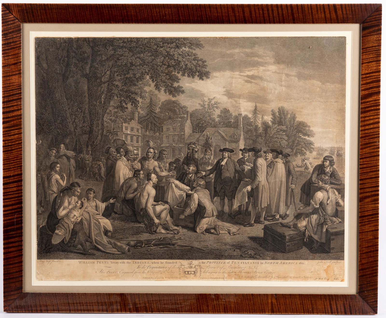 Engraving after Benjamin West: After Benjamin West, engraving of Penn's Treaty with the Indians, 18 1/4'' x 23''.