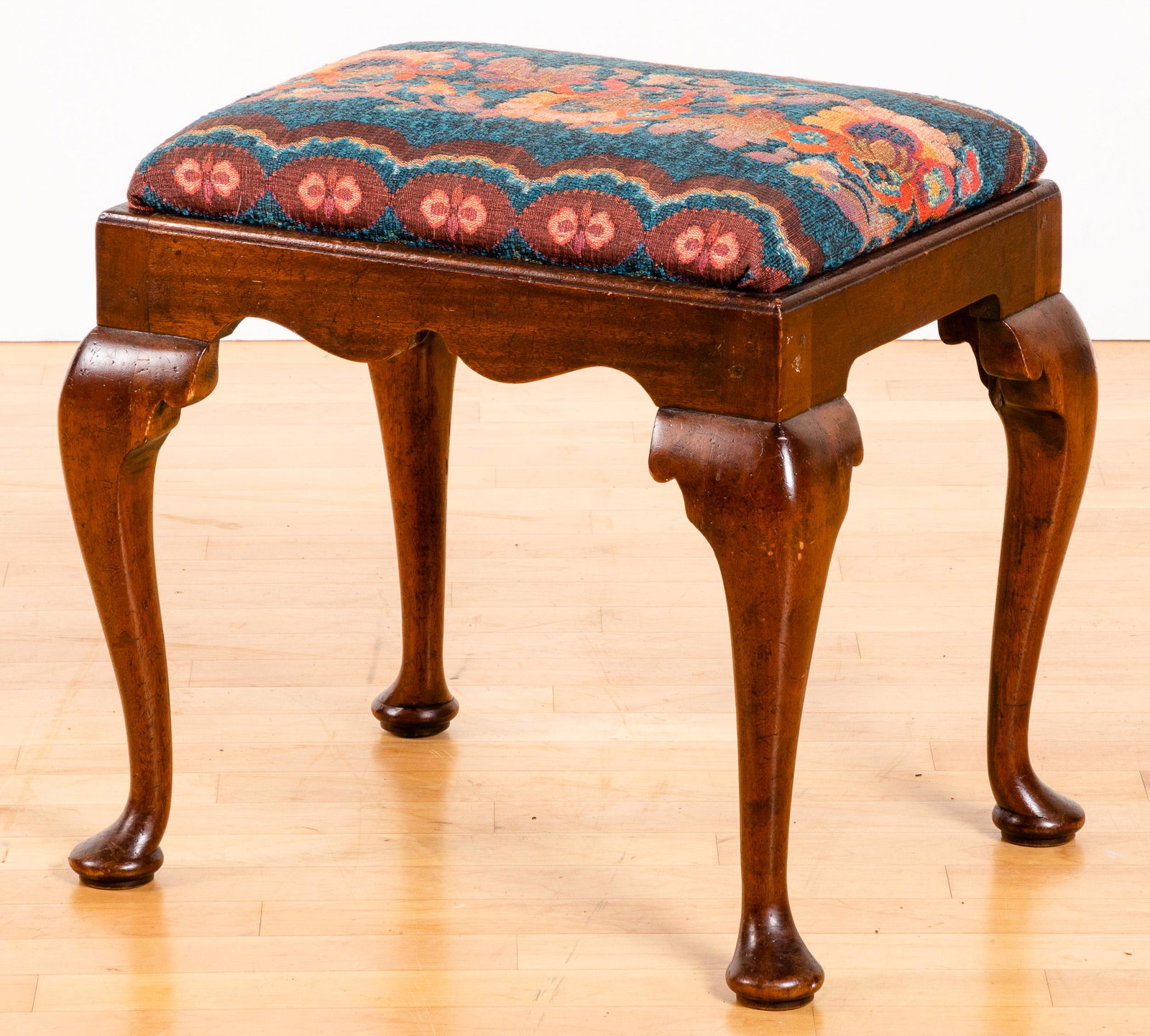 Queen Anne style footstool: Queen Anne style footstool.