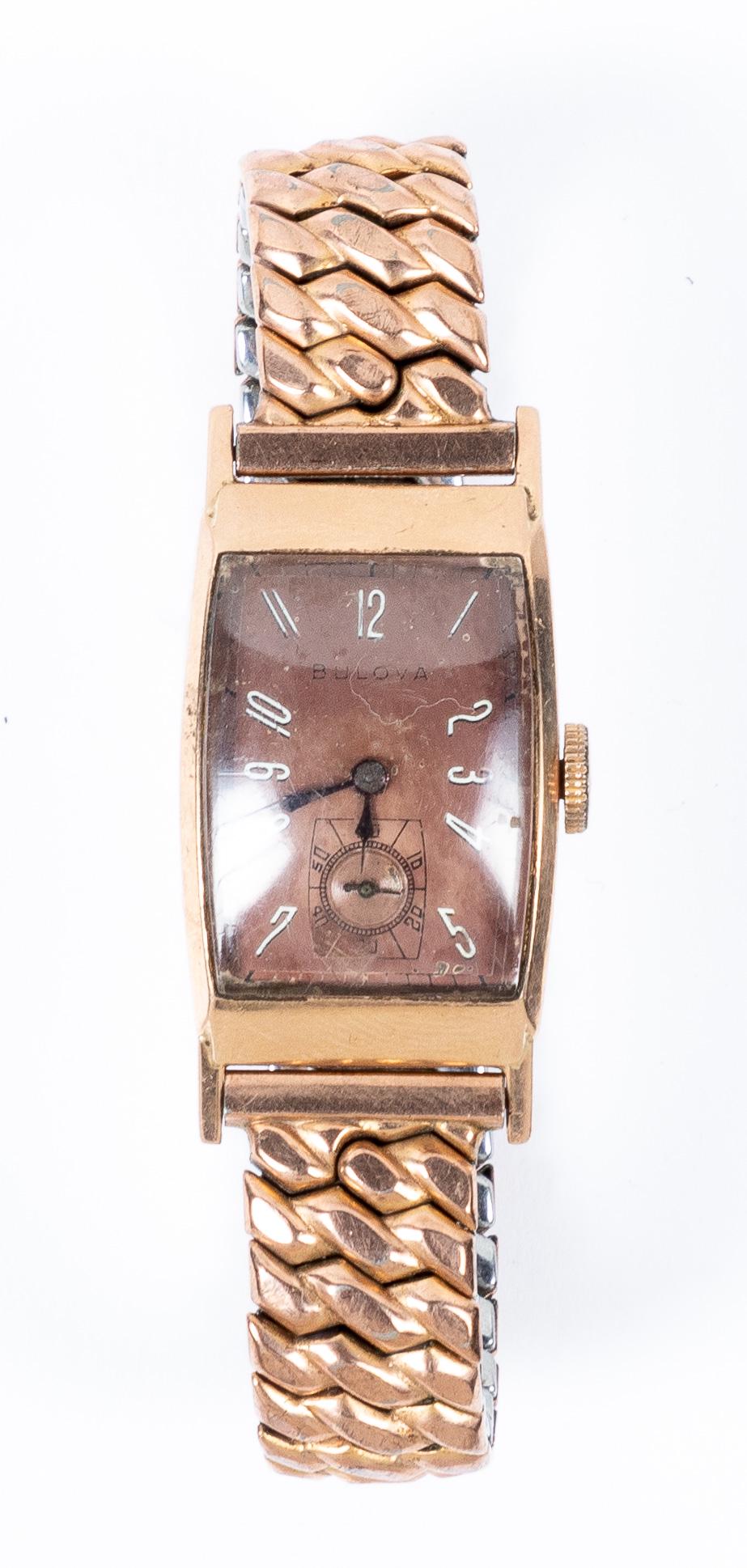 Bulova 14K gold wristwatch: Bulova 14K gold wristwatch.