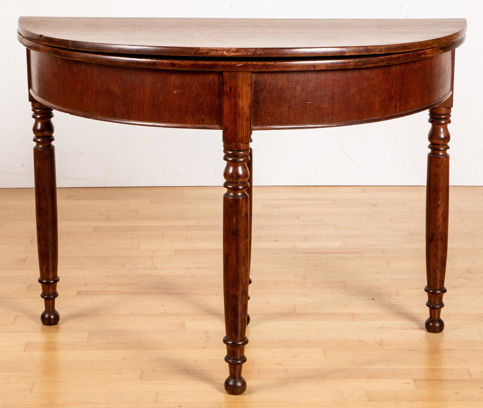 Sheraton walnut games table: Sheraton walnut games table, 19th c., 30'' h., 41 1/2'' w.