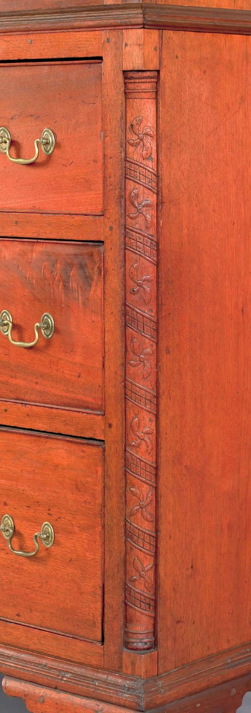 Pennsylvania Chippendale walnut chest on chest, - 2