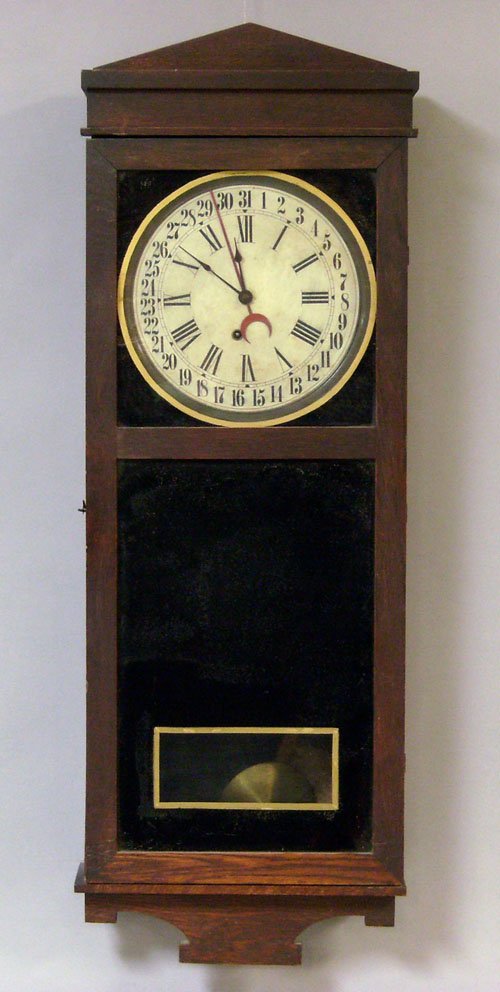 58 Ingraham regulator clock, ca. 1900, 38 1/4'' h.