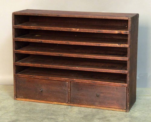 Pine and poplar wall cabinet, 19th c., 18'' h., 2: Pine and poplar wall cabinet, 19th c., 18'' h., 24'' w.