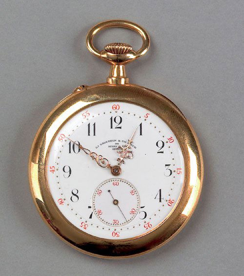 Gold open face pocket watch, ca. 1900, by Henry: Gold open face pocket watch, ca. 1900, by Henry Capt. L. Gallopin & Cie Succrs., number 43326.