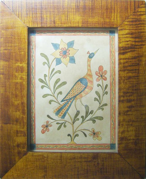 Pamela Godillot (American, 20th c.), two watercol: Pamela Godillot (American, 20th c.), two watercolor fraktur, frames - 11'' x 9'', 9'' x 7''.