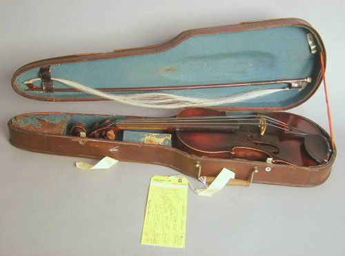Italian violin, stamped Testore Milano.: Italian violin, stamped Testore Milano.
