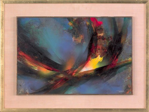 Leonardo M. Nierman (Mexican/American, b. 1932): Leonardo M. Nierman (Mexican/American, b. 1932), oil on board titled Nocturne, signed lower right, 15 3/4'' x 23 1/2''. Provenance: Merrill Chase Galleries.