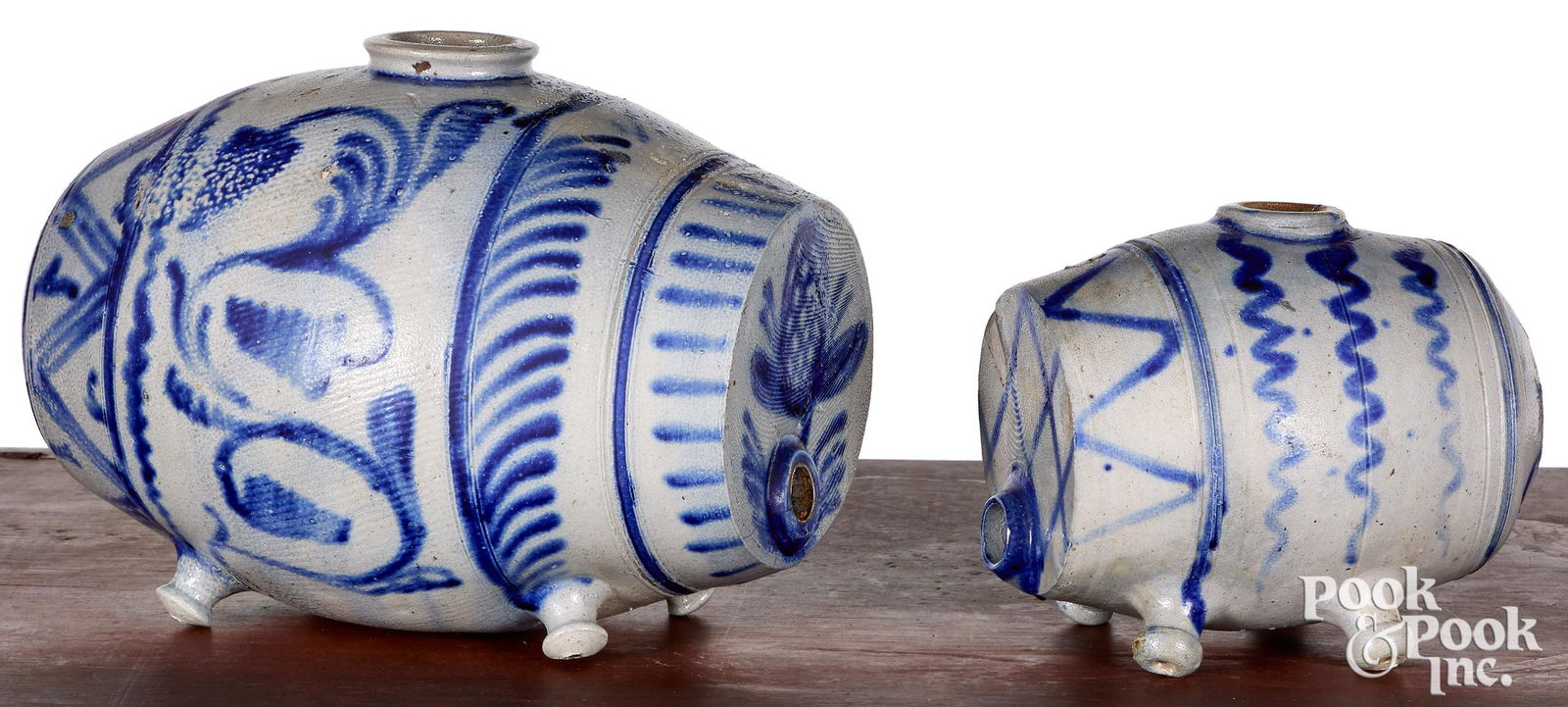 Two German stoneware kegs, 19th c., with cobalt (1 of 1)