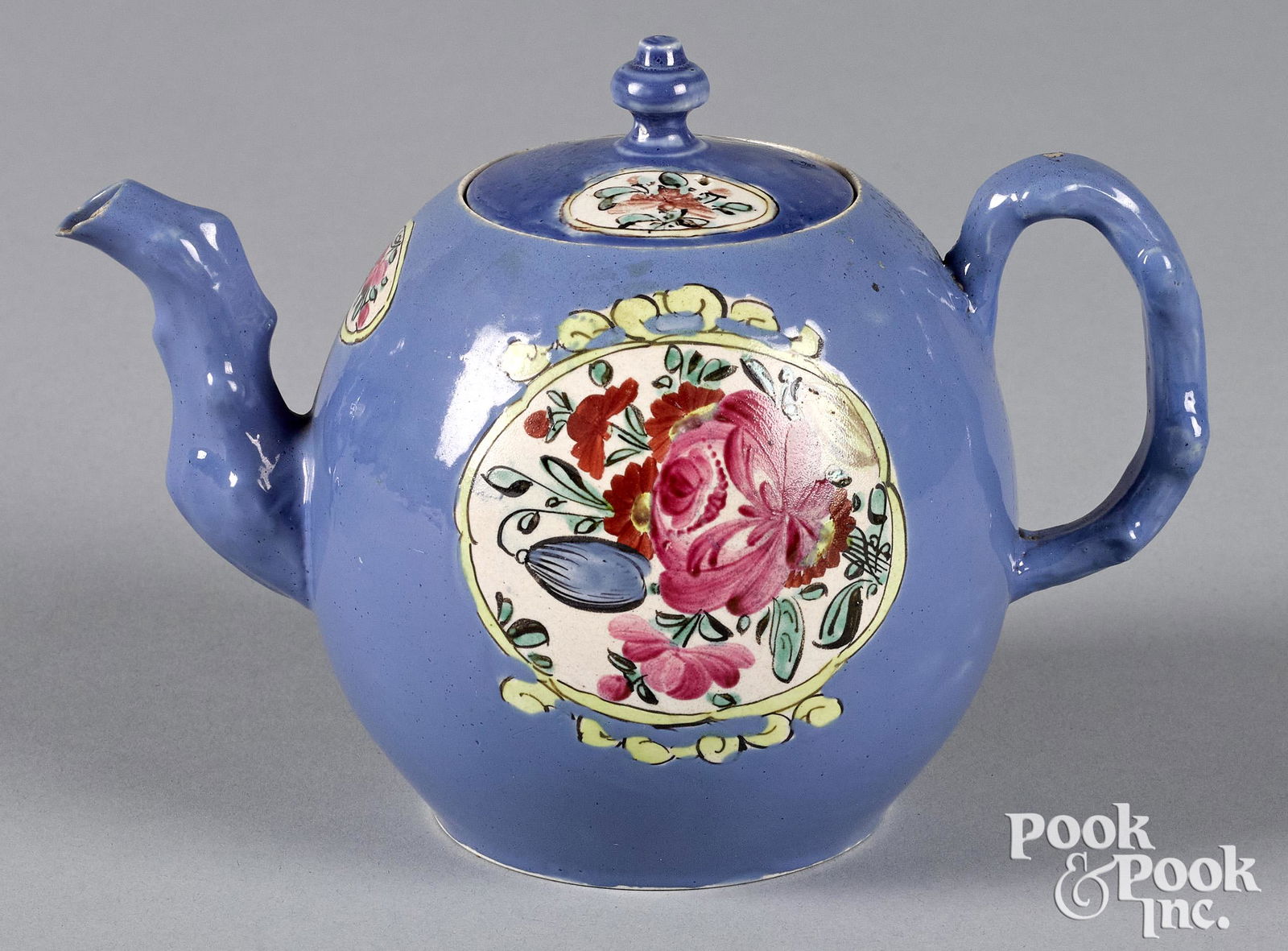 Staffordshire salt glaze stoneware teapot (1 of 2)