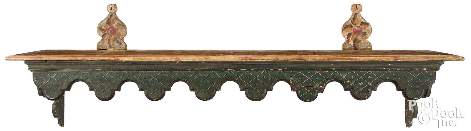 Continental painted hanging shelf, 19th c. (1 of 1)