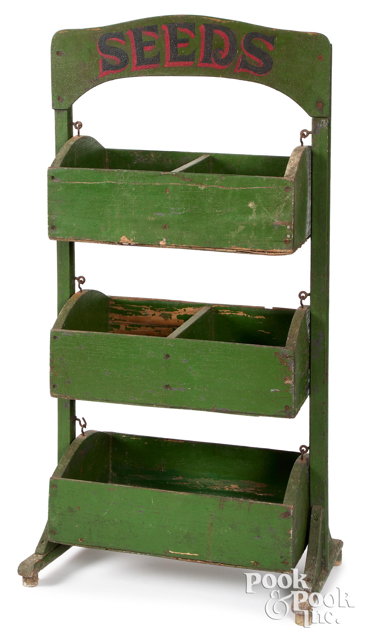 Painted country store SEEDS display rack (1 of 1)