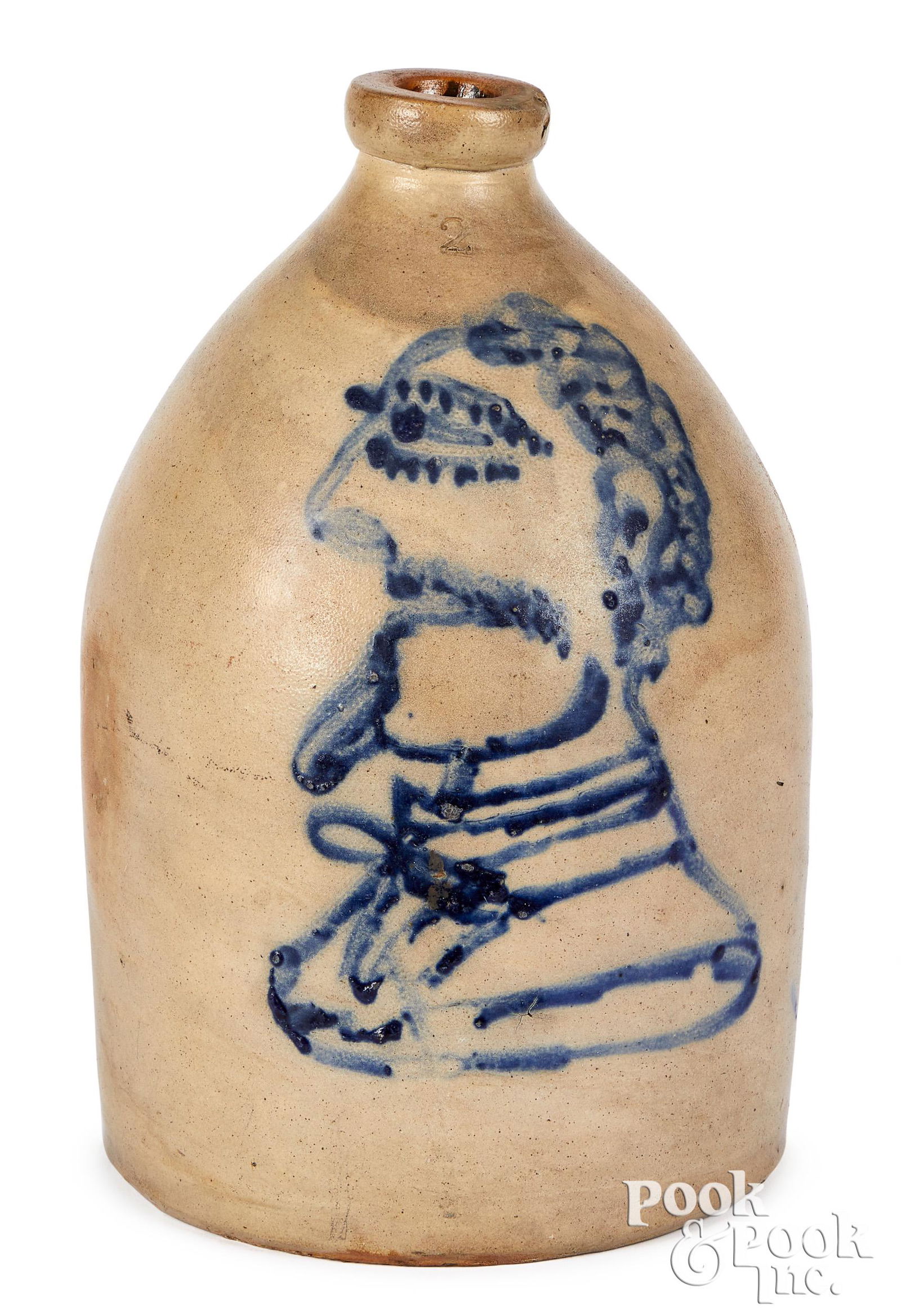 Stoneware jug, probably NY (1 of 2)