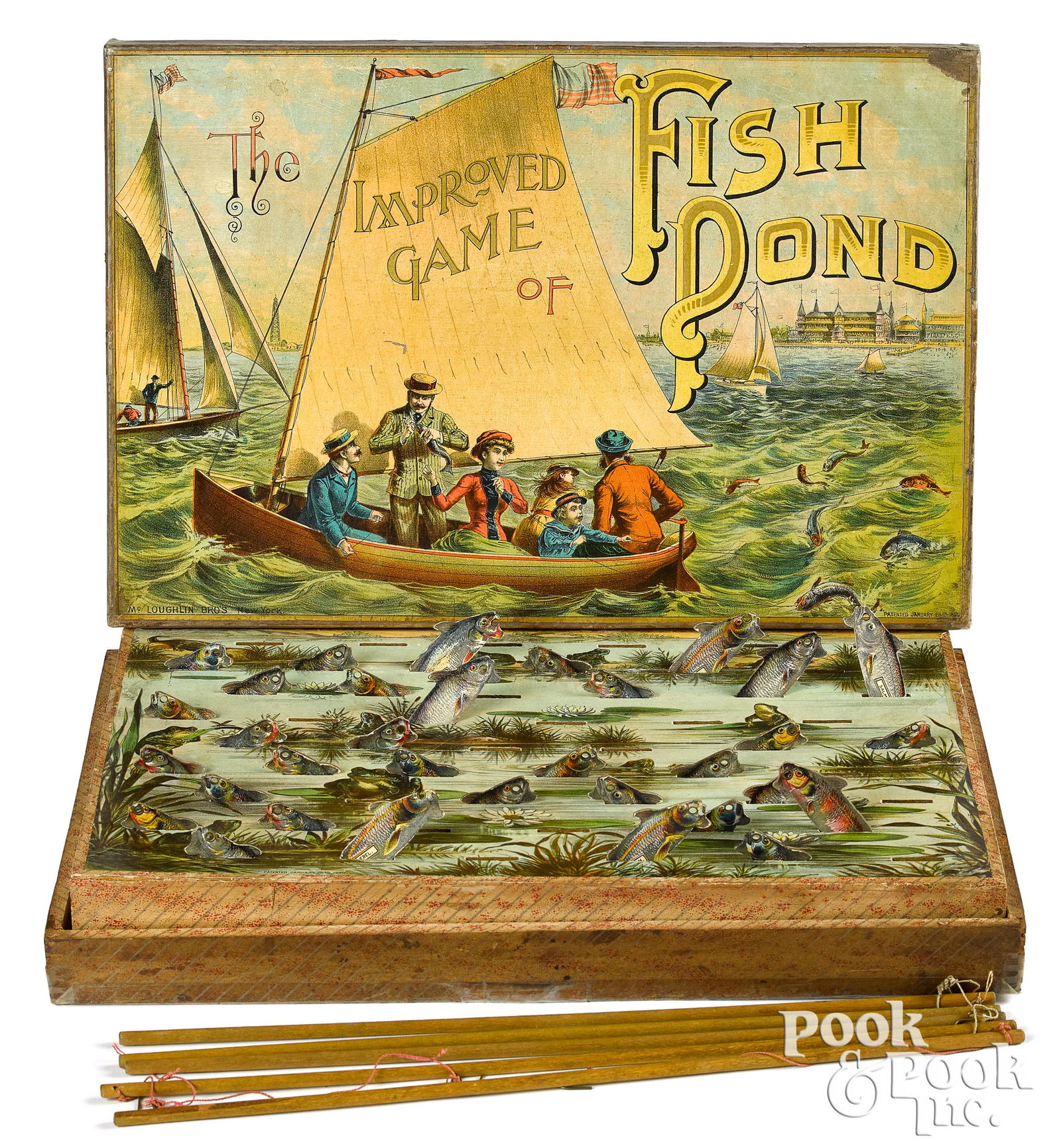 McLoughlin Bros. Improved Game of Fish Pond (1 of 2)