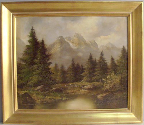 Oil on canvas landscape, early/mid 20th c., signe: Oil on canvas landscape, early/mid 20th c., signed Sepp__, 20'' x 24''.