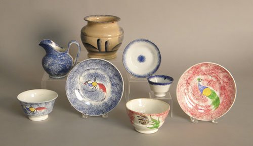 Group of spatterware, 19th c.
