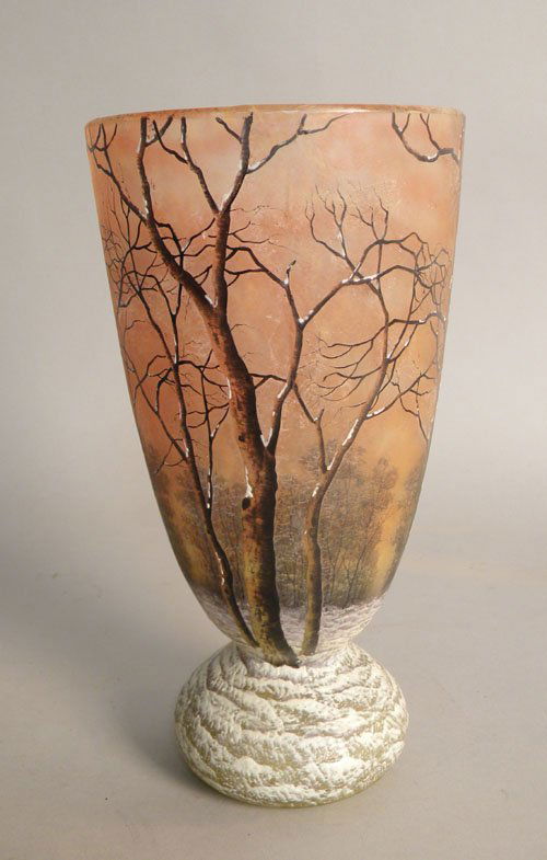 Daum Nancy cameo glass vase, early 20th c., 11 1/: Daum Nancy cameo glass vase, early 20th c., 11 1/4'' h.