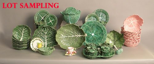 Group of Portuguese pottery dinnerware.: Group of Portuguese pottery dinnerware.